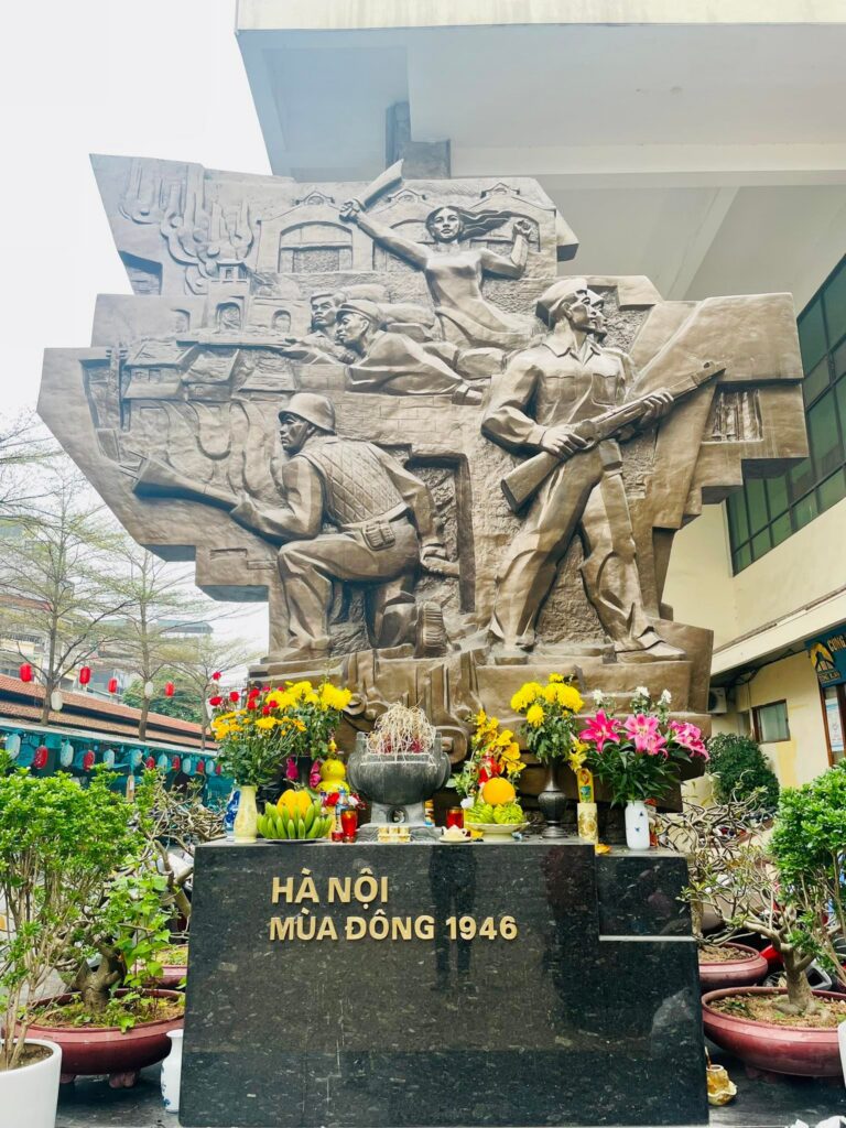 a flower arrangement in front of a building
