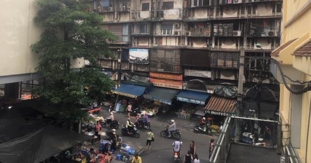 a close up of a busy city street