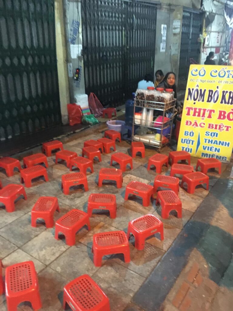 a close up of a red building