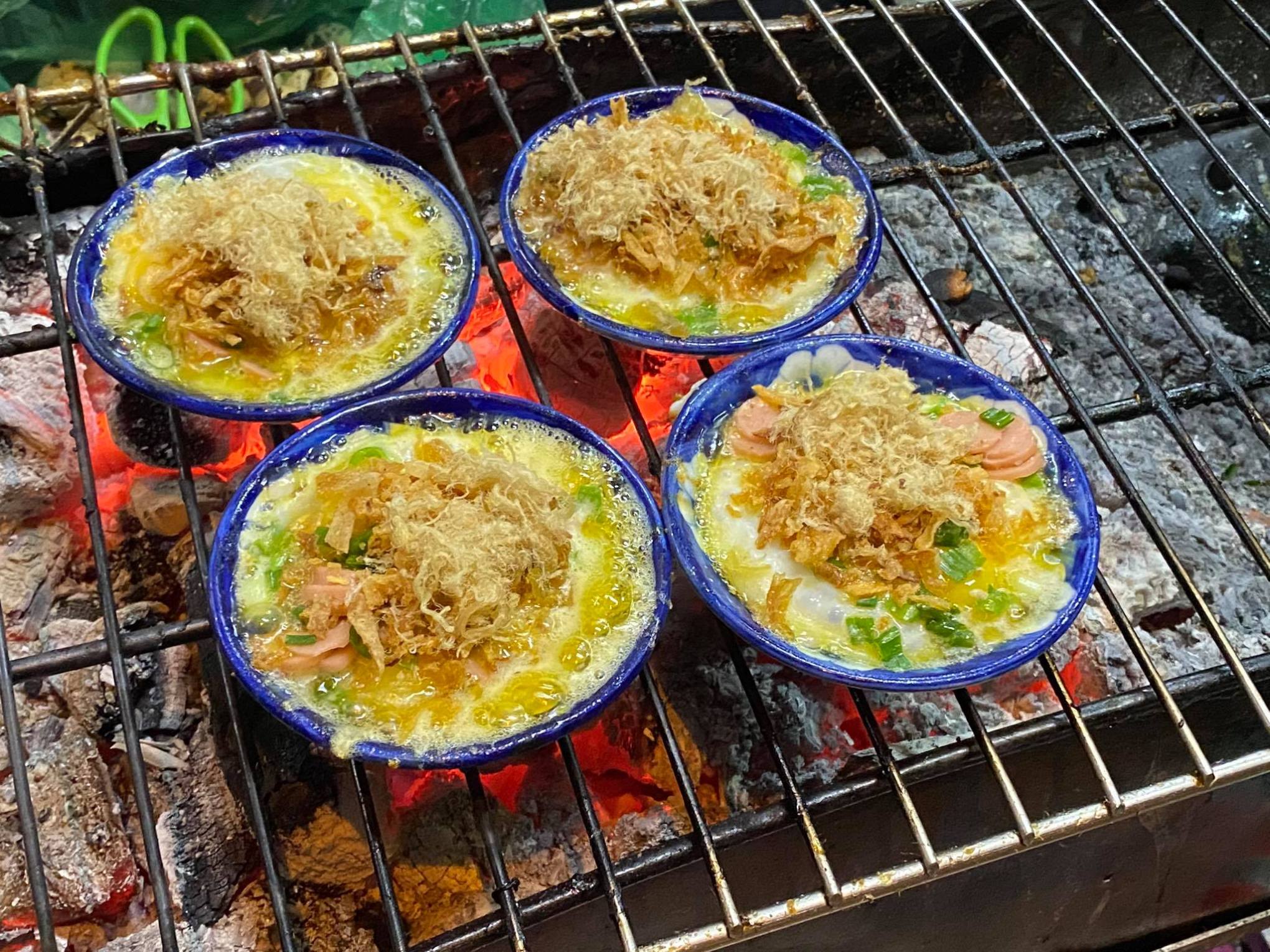 a bowl of food on a grill