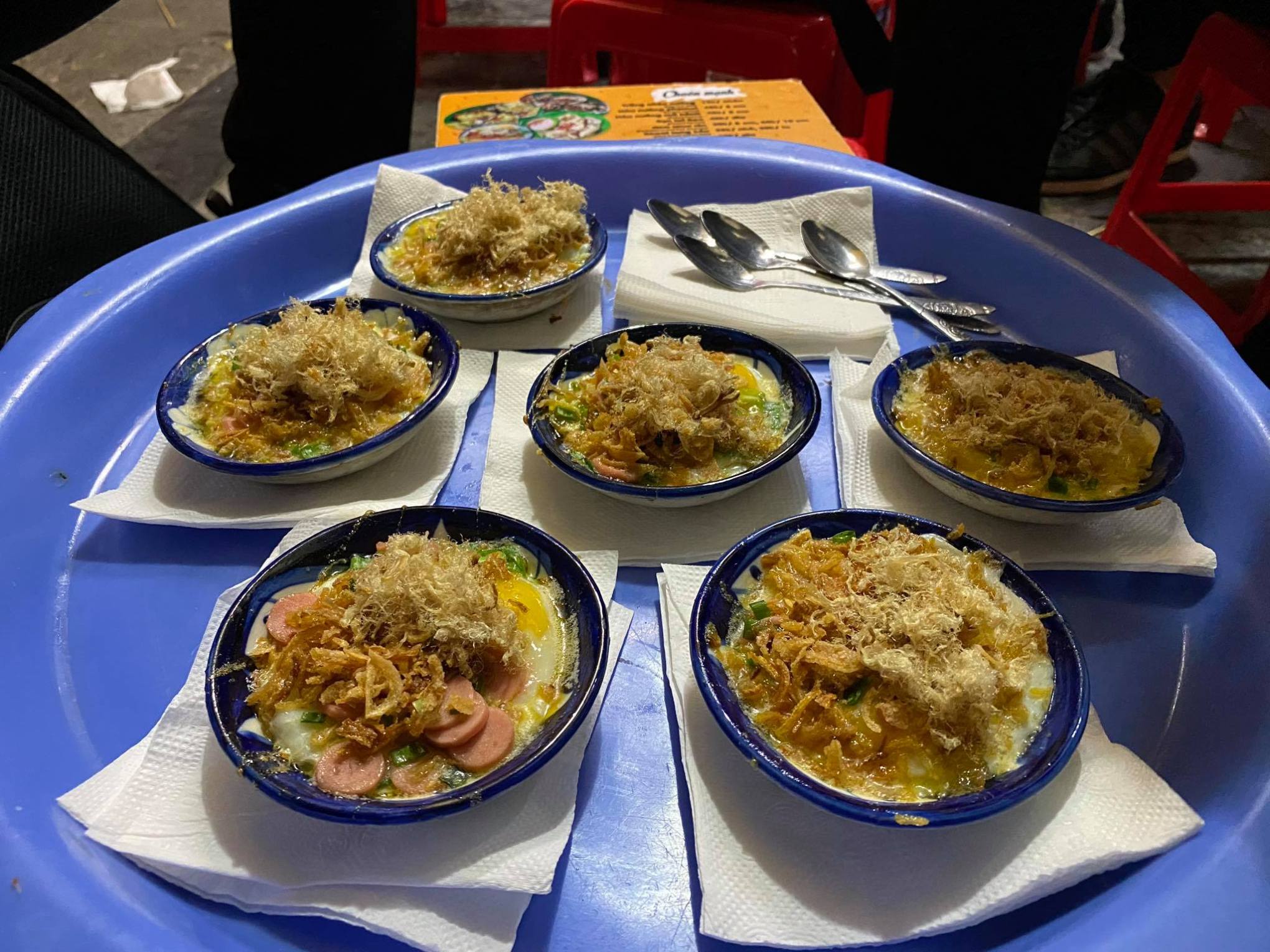a table topped with plates of food on a plate