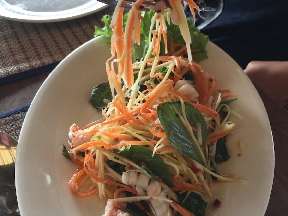 a plate of food on a table