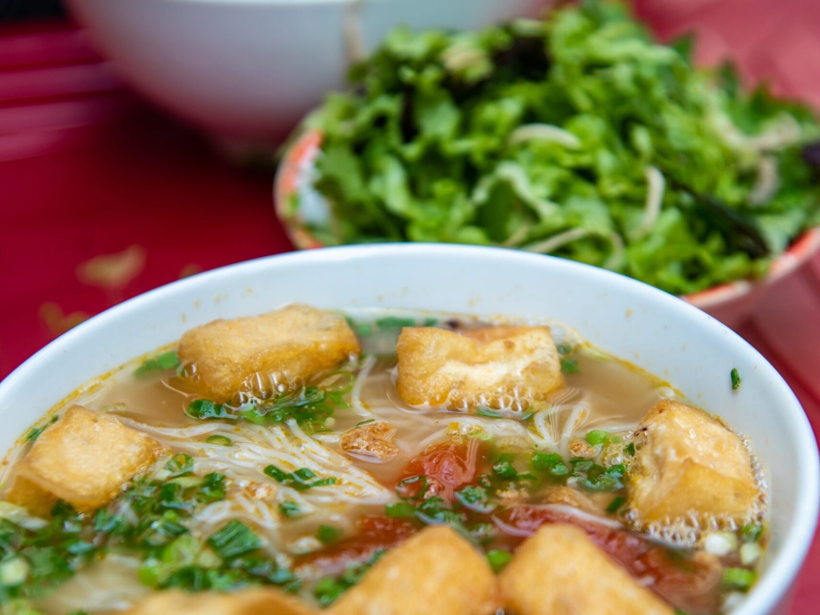 a bowl of food on a table