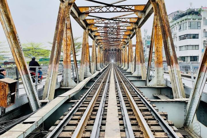 a train on a steel track