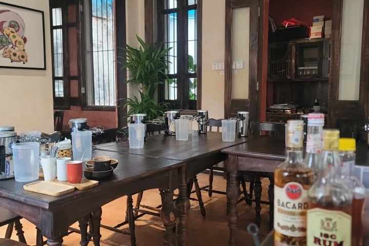 a group of glass bottles on a table