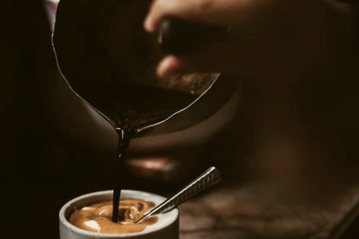 a person sitting on a table