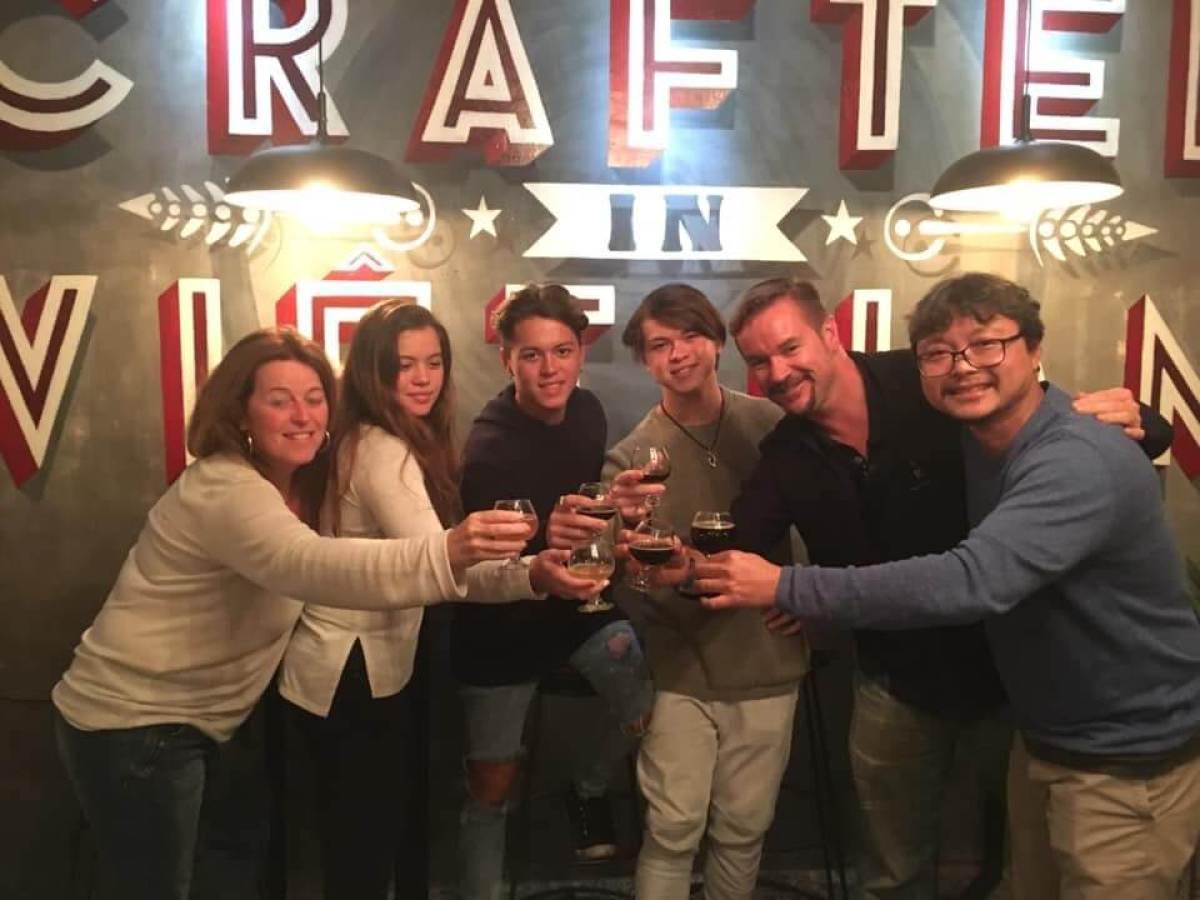 a group of people posing for the camera