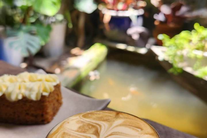 a cup of coffee on a table