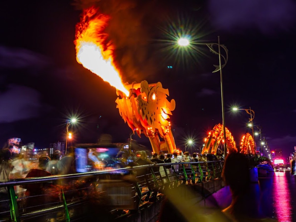 a lit up city at night