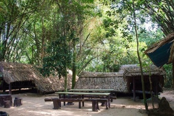 an empty park bench next to a tree