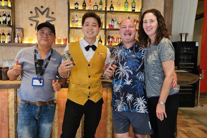 a group of people posing for the camera